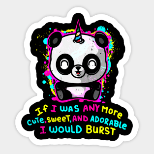 UNICORN PANDA DISTRESSED STYLE Sticker